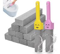 Aurinovellia 10 pierres ponces WC avec 2 poignées interchangeables, pierre ponce toilette, pierre de nettoyage pour WC, salle de bain, lavabo et piscine