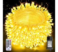 Auriostar Guirlande Lumineuse Exterieure, 20m 200LEDs Guirlande Lumineuse Noel Intérieur et Extérieur étanche IP44, 8 Modes avec Télécommande pour Noël, Chambre, Décoration Sapin de Noel (Blanc Chaud)