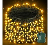 Auriostar Guirlande Lumineuse Pile, 20m 200LEDs Lumineuse Sapin de Noel avec 8 Modes, étanche IP44 Guirlande Lumineuse à Pile Exterieure Intérieur pour Noël, Chambre, Jardin (Fil Vert)
