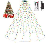 Auriostar Guirlande lumineuse pour sapin de Noël - 2,5 m - 300 LED - 12 brins - Éclairage intérieur - Guirlande lumineuse extérieure - 8 modes - Minuterie - Éclairage de Noël pour 150 cm, 180 cm, 250