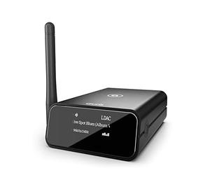 Auris Blume Pro HiFi Bluetooth 5.3 Music Receiver Long Range Bluetooth Adapter with Audiophile DAC, LDAC, aptX HD, OLED Display & Optical Coaxial AUX Output for Home Stereo, AV Receiver Or Amplifier