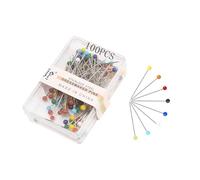 Auriselle 100 PièCes éPingle avec TêTe 32 mm Aiguilles ColoréEs à TêTe de Verre Fer et Verre Epingle à Epingles Rondes à Piquer pour Le Bricolage Couture Ourlage