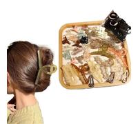 Auriselle 30 Pièces de Pinces à Cheveux Antidérapantes Set de Clips à Griffes Florales Rectangle Couleurs Neutres Pinces à Cheveux avec Multi-Styles + 50 Pièces de Bandeau pour Femmes