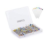 Auriselle 300 PCS éPingle avec TêTe 38 mm éPingle ColoréEs De Verre INOX éPingles TêTe de Verre éPingles Rondes pour Bricolage Couture Ourlage