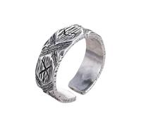 Auriselle Bague Homme Réglable Totem structuré Vintage Viking Rétro Bague ouverte Bague de pouce Gothique Punk Bijoux Cadeaux pour Homme Garçon Père