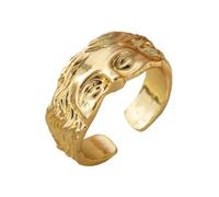 Auriselle Bague pour Homme Réglable Masque de Visage Viking Vintage Rétro Ouverte Bague de Pouce Gothique Bijoux Cadeaux pour Hommes Garçons Père, Or
