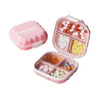 Auriselle Boîte à Médicaments avec 7 Compartiments Étui à Pilules de Voyage Portable Petite à Médicaments pour le Rangement des Comprimés, Distributeur de Comprimés, Rose