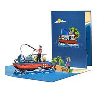 Auriselle Carte pop-up 3D Voyage Retraite Voile Pêche - Cartes pliables Un cadeau inoubliable pour une retraite bien méritée Découvrez le plaisir de voyager avec notre merveille artistique en papier