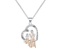 Auriselle Collier Femme Maman et Enfant Always my mother Forever my friend Pendentif Monture Zirconium Bijoux Chaîne Réglable Longueur 40-45cm pour Femme Fête des Mères