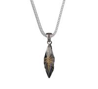 Auriselle Collier Homme Chaîne en Acier inoxydable Vintage Pendentif Pierre de Voeux Motif Soleil D'Or Argent Chaîne Punk Rétro Cadeau Bijoux Longueur 51-60cm, Gris