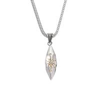 Auriselle Collier Homme Chaîne en Acier inoxydable Vintage Pendentif Pierre de Voeux Motif Soleil D'Or Argent Chaîne Punk Rétro Cadeau Bijoux Longueur 51-60cm, Argent