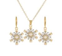 Auriselle Femmes Ensemble de Bijoux Flocon de Neige Strass Monture Boucles D'oreilles Collier 2 Pièces de Femmes Bijoux avec Zirconium Cubique de Mariage Cadeaux pour les Ladies