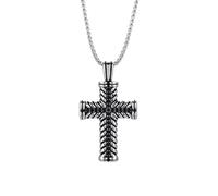 Auriselle Hommes Pendentif Croix Chaîne Acier Inoxydable Noir Rhinestones Acier Inoxydable Crucifix Collier Hip Hop Streetwear Bijoux Urbains Rétro Punk Vintage Fête Hommes Garçons Femmes 51-80cm