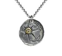 Auriselle Rétro soleil totem collier pendentif homme, chaîne aigle motif pendentif colliers amérindien homme collier chaîne, sac vintage charme cadeau, longueur 60 cm