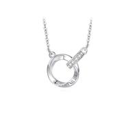 Auriselle Strass Collier Femme, Eternity Infinity Mobius Pendentif Double Anneau Chaîne Strass Brillant Necklace Chaînes Longueur Réglable Bijoux Cadeaux Filles Argent