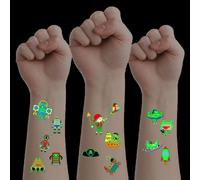 Auriselle Tatouages Lumineux Pour Enfants 15 Feuilles Tatouages Imperméables Cartoon Pirates Robots Pirates Tatouage Pailletés Pour Filles Et Garçons, Sûrs Et Doux Pour La Peau[Z2910]