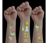 Auriselle Tatouages Lumineux pour Enfants 15 Feuilles Tatouages Imperméables de Sirènes, Fées et Princesses pour Filles et Garçons, Sûrs et Doux pour la Peau, Idéaux pour les Fêtes D'anniversaire