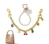 AURISSE Pendentif de sac en forme de cerise avec chaîne d'extension, élégant pendentif en or et argent pour femme, Einheitsgröße