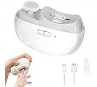 AURIVEE Coupe Ongle Électrique avec Lumière LED et Polisseur, 2-en-1 Autonome Portable, 2 Vitesses, Rechargeable, pour Bébé, Enfants, Adultes, Personnes Âgées (Blanc)