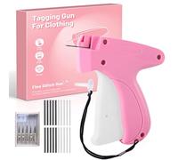 AURIVEE Étiqueteuse Pistolet Vêtement Micro stitchy, Pistolet Réparateur Rapide - 5 Aiguilles Incluses, 500 Picots Noirs & 500 Blancs pour Jeans, Chemises