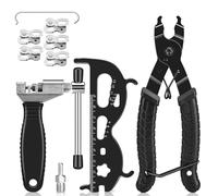 AURIVEE Jeu d’Outils chaîne vélo avec Pince à Chaine, mesureur de chaîne, 5 Paires pour vélos 6-12 Vitesses,Découpage précis et Rapide