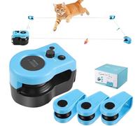 AURIVEE Jouet Interactif Automatique pour Chat - Télécommande avec Son de Souris, Vitesse Réglable, Jeu de Chasse avec Plume pour Chat d’Intérieur, Conçu pour la Sécurité et la Durabilité