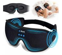 AURIVEE® Masque de Sommeil Bluetooth 3D avec écouteurs - Blocage 360° de la Lumière, Zéro Pression sur les Yeux, 10-12h Autonomie, Minuteur, Haut-parleurs Stéréo Ultraplats, Lavable