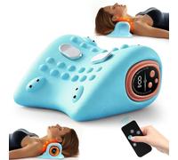 AURIVEE Masseur Cervical avec Chaleur,Coussin Massage 5-en-1 - Impulsions EMS, Vibration, 3 Niveaux Chaleur & Télécommande pour Soulagement Douleur Épaules, Détente Musculaire & Relâchement Tension