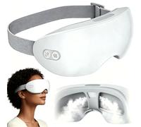 AURIVEE Masseur Oculaire à Vapeur, Masque Yeux Chauffant avec Micro-Brume, 2 Températures 40°C 42°C, Design 3D 360° Contour des Yeux, Minuteur 10 Min, USB Rechargeable, pour Maison Bureau Voyage