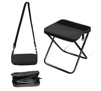 AURIVEE® Tabouret Pliable Sac à Dos, Grand Noir - Siège Pliable Portable avec Sangle, 120kg Charge Max pour Camping, Randonnée, Pêche, Jardin, Voyage