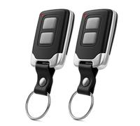 AURIVEE Télécommande Copieuse 433MHz, Lot de 2 Télécommande Universelle Portail Garage, 30-70m Portée, Code Fixe, Boîtier Métal avec Lanière Cuir