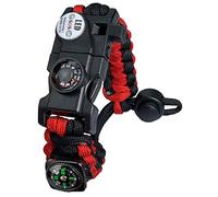 AuRiver Bracelet Paracorde Survie pour Homme Femme, Militaire Paracord Bracelet Kit avec Flint + Boussole + Thermomètre + Sifflet + Lumière LED pour Extérieur, Randonneur, Baroudeur, Explorateurs