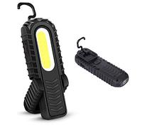 AuRiver Lampe de Travail LED Rechargeable,Lampes d'inspection à LED Devant 5W COB avec Crochet et Base Magnétique pour Voiture, Camping, Urgence (Noir)