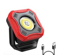 AuRiver Lampe de Travail Rechargeable, Super Lumineuse Baladeuse COB Lampe D'atelier Base Magnétique, Batterie Externe pour Garage Urgence (Rouge2)