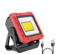 AuRiver Lampe de Travail Rechargeable, Super Lumineuse Baladeuse COB Lampe D'atelier Base Magnétique, Batterie Externe pour Garage Urgence (Rouge1)