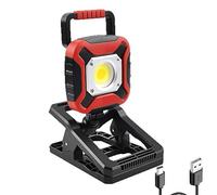 AuRiver Lampe de Travail Rechargeable, Super Lumineuse Baladeuse COB Lampe D'atelier Base Magnétique, Batterie Externe pour Garage Urgence (Rouge3)
