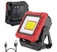 AuRiver Lampe LED de travail, 2000 lumens, super lumineuse, inspection batterie, pied magnétique rotation 180°, garage atelier