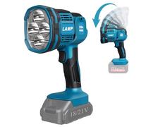 AuRiver Lampe LED Rechargeable Pour Batterie Makita 18/21v,Led 3 Modes Lampe de Chantier Portable,Tête d'éclairage Orientable,Projecteur Portable Idéal pour Garage,Chantier,Camping,Pile non incluse