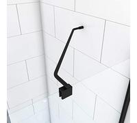 AURLANE Barre de Fixation d'angle Noir Mat pour Douche a l'italienne - Barre DE Fixation Murale d'angle