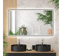 AURLANE Miroir Salle de Bain avec eclairage LED et Contour Noir - 120x70cm - GO Black LED
