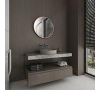 AURLANE Miroir Salle de Bain Circulaire 60cm de diametre - Finition cuivre - Ring BRASSY 60