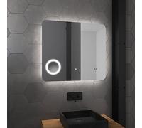 AURLANE Miroir Salle de Bain LED Auto-éclairant 80x70x4cm - Atmosphere Plus