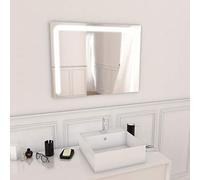 AURLANE Miroir Salle de Bain LED Auto-éclairant Corner 80x60cm