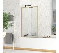 Pare baignoire rabattable 75x130cm - Finition Or Doré Brossé - GOLDY CONTOURING SCREEN