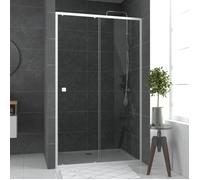 Paroi porte de douche Coulissante blanc 120x185cm - extensible - WHITY slide 120