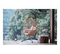 Auroa fauteuil suspendu en résine tressée beige et noir