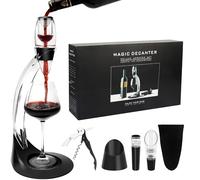 AUROAY 7 en 1 Set de Aérateur de Vin avec Support, Décanteur a Vin avec Tire-bouchon, Verseur, Bouchon sous Vide et Sac, Carafe à vin et Accessoire pour Vin Rouge, Coffret Cadeau pour Amateur de Vin