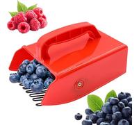 Aurobest 22 x 14 x 7.5cm Moissonneuse Mûres, Peigne Myrtilles Métallique, Cueilleur Baies Plastique, Ramasse Fruits pour Cueillette Groseilles, Cassis, Canneberries, Gallons, Lingonberries (Rouge)