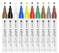 Aurobliss Marqueurs permanents à base d'huile - Imperméables - Pointe ogive moyenne - 2 à 3 mm - Pour métal, plastique, verre, bois, tissu, pierre, peinture d'extérieur