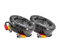 Auroh Lot de 2 câbles d'alimentation vidéo BNC 2 en 1 pour caméra de surveillance HD et installation de système DVR Noir 10 m